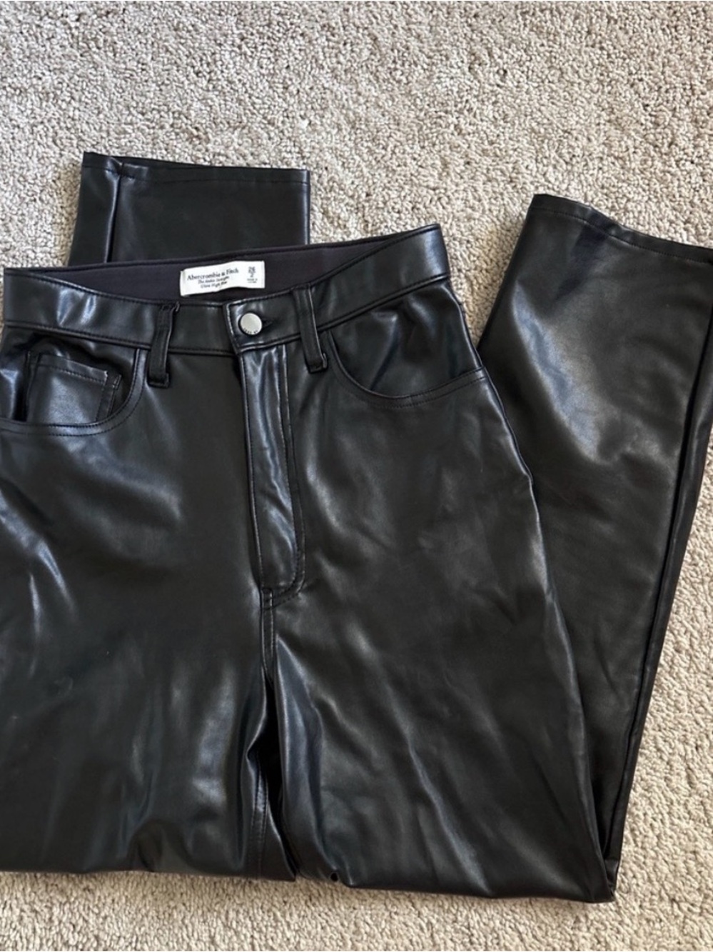 Abercrombie & Fitch Black Faux Leather Pants